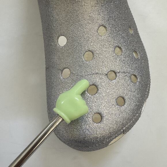 CROCS Metallic Gray Mules & Clogs - Picture 7 of 8
